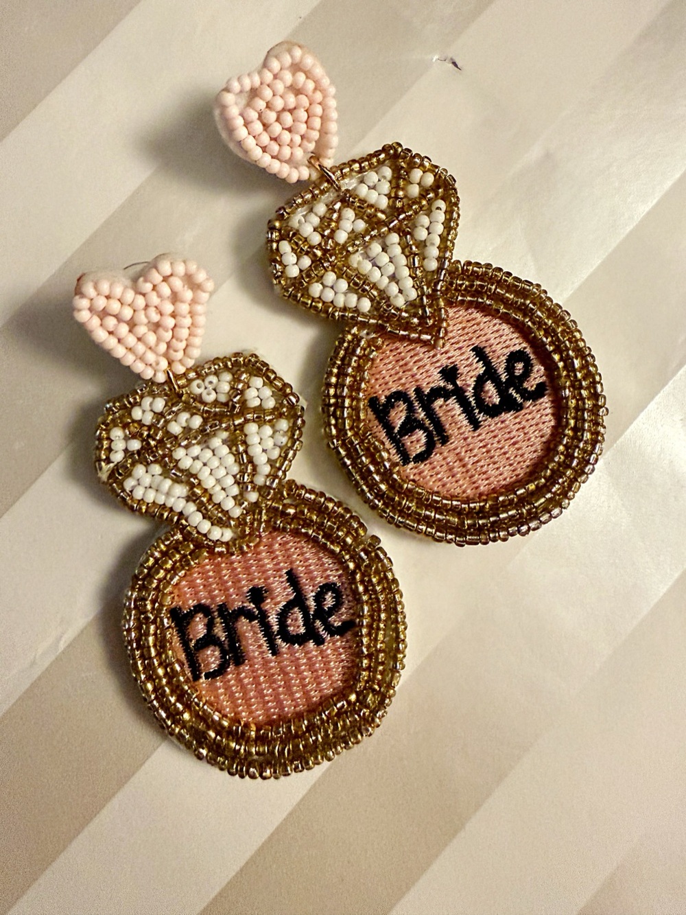 Jordyn James Hand Beaded Bachelorette Bride Earrings